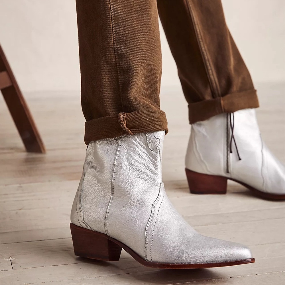 Free People Metallic Cowboy Boots